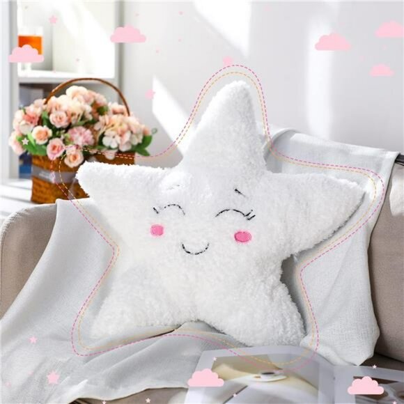 Moon Star Cloud Plush Pillow Set Soft Stuffed Cushion Nursery Kids Room Decor Gi - Picture 2 of 7